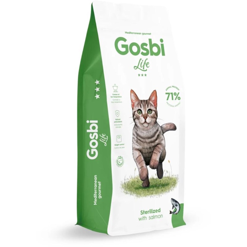 Hrana Pisici Gosbi Life Cat Sterilized, cu Somon, 3 kg