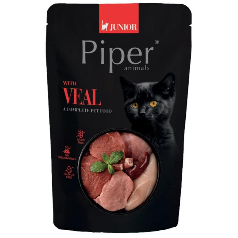 Hrana Pisici Junior Piper, Vitel, Plic, 100 g