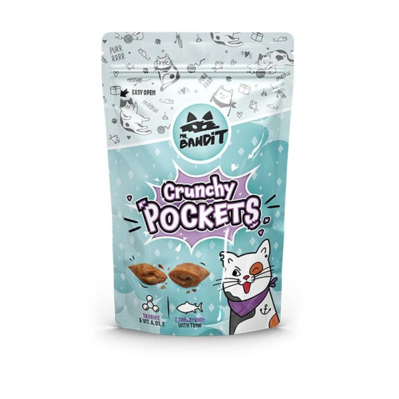 Hrana Pisici Mr. Bandit Cat Crunchy Pockets, Ton, 40 g