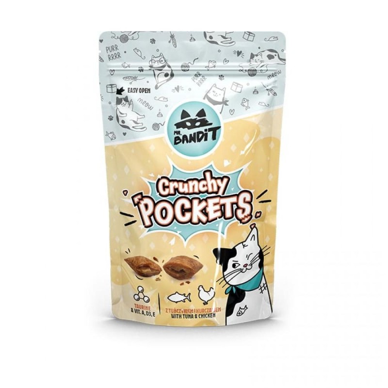 Hrana Pisici Mr. Bandit Cat Crunchy Pockets, Ton si Pui, 40 g