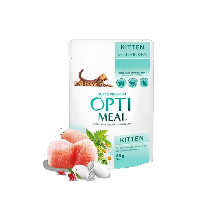 Hrana Pisici Optimeal, cu Pui, 85 g