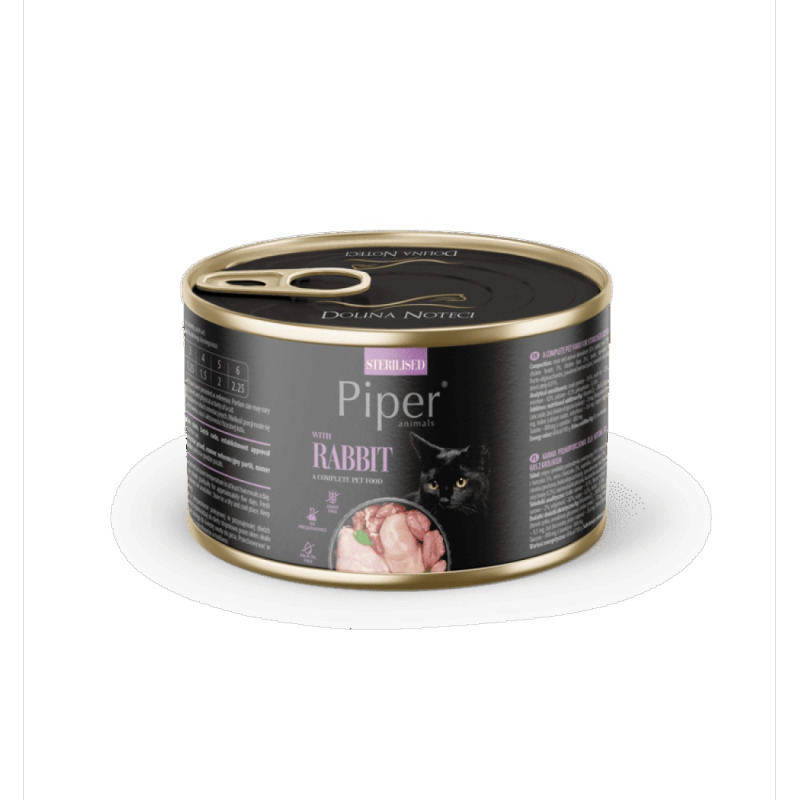 Hrana Pisici Sterilizate Piper, Iepure, Conserva, 185 g