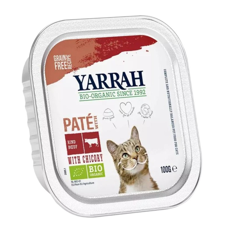 Hrana Umeda Bio pentru Pisici, Pate cu Carne de Vita si Cicoare, 100 g, Yarrah