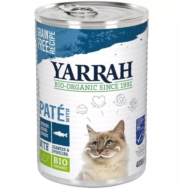 Hrana Umeda Bio pentru Pisici, Pate cu Peste, Alge si Spirulina, 400 g, Yarrah