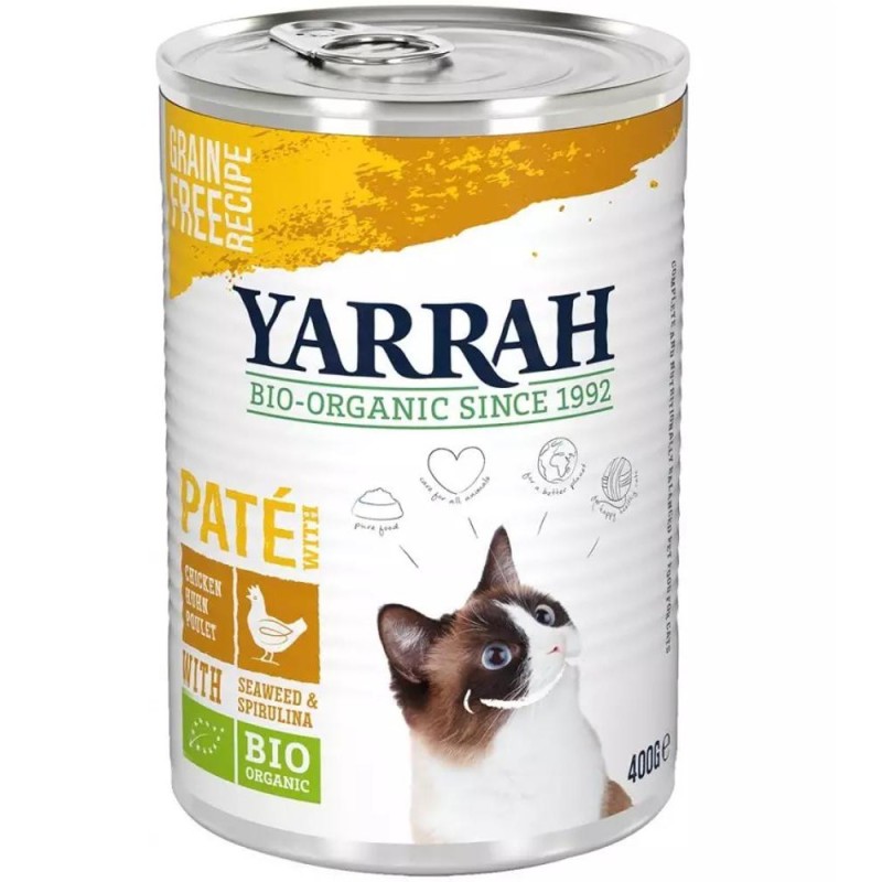 Hrana Umeda Bio pentru Pisici, Pate cu Pui, Alge si Spirulina, 400 g, Yarrah