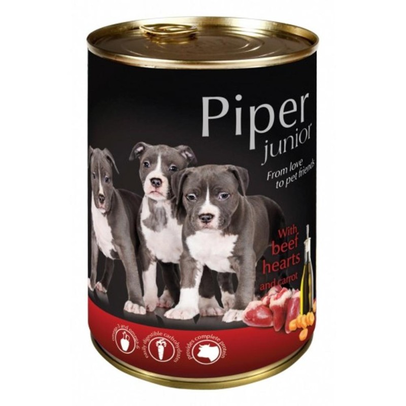 Hrana Umeda cu Inima de Vita si Morcovi, Piper Junior, 400 g