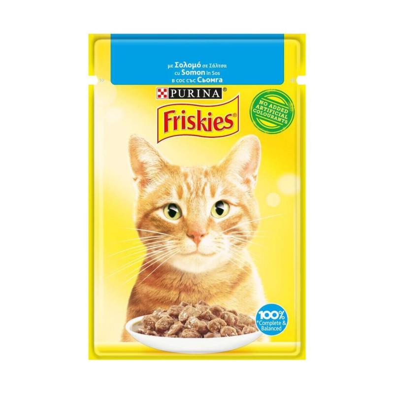 Hrana Umeda pentru Pisici Friskies Adult Plic cu Somon in Sos, 85 g