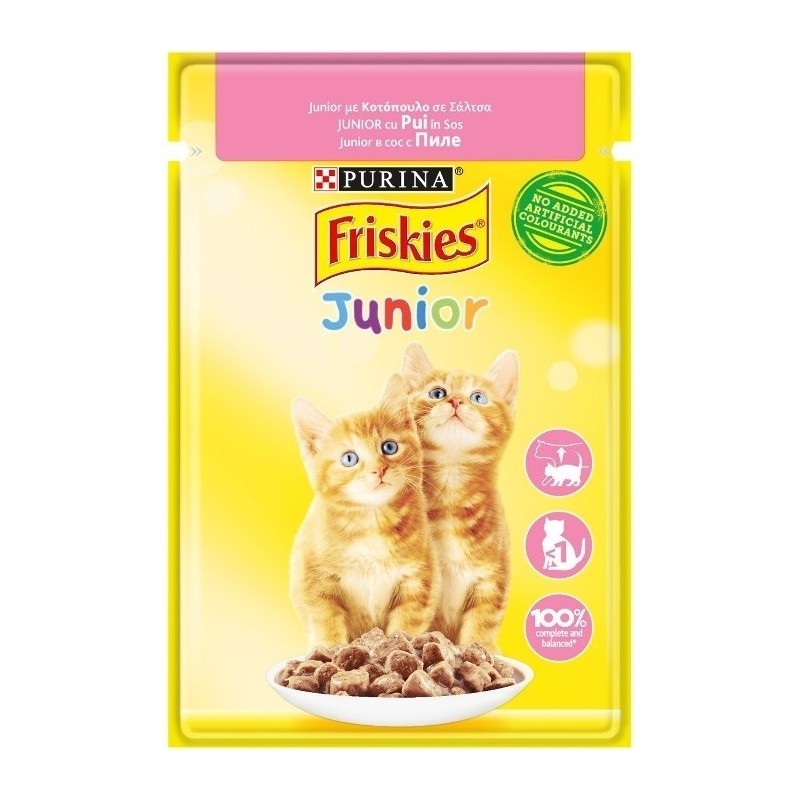 Hrana Umeda pentru Pisici Friskies Junior cu Pui in Sos, 85 g