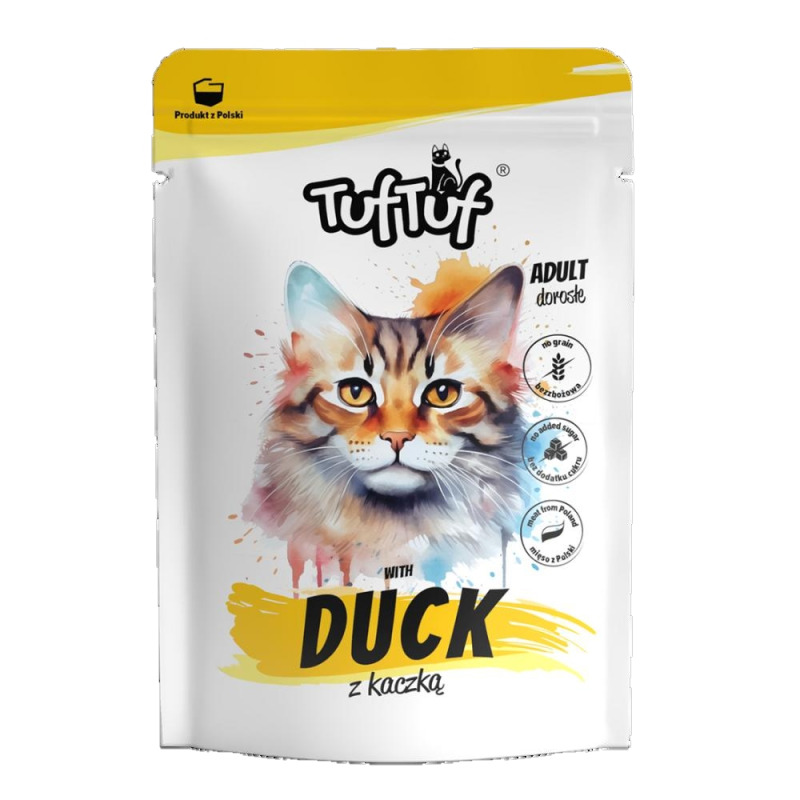 Hrana Umeda Pisici Tuf Tuf cu Rata, Plic, 300 g
