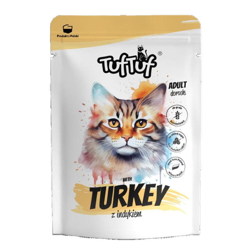 Hrana Umeda Pisici Tuf Tuf Curcan, Plic, 100 g