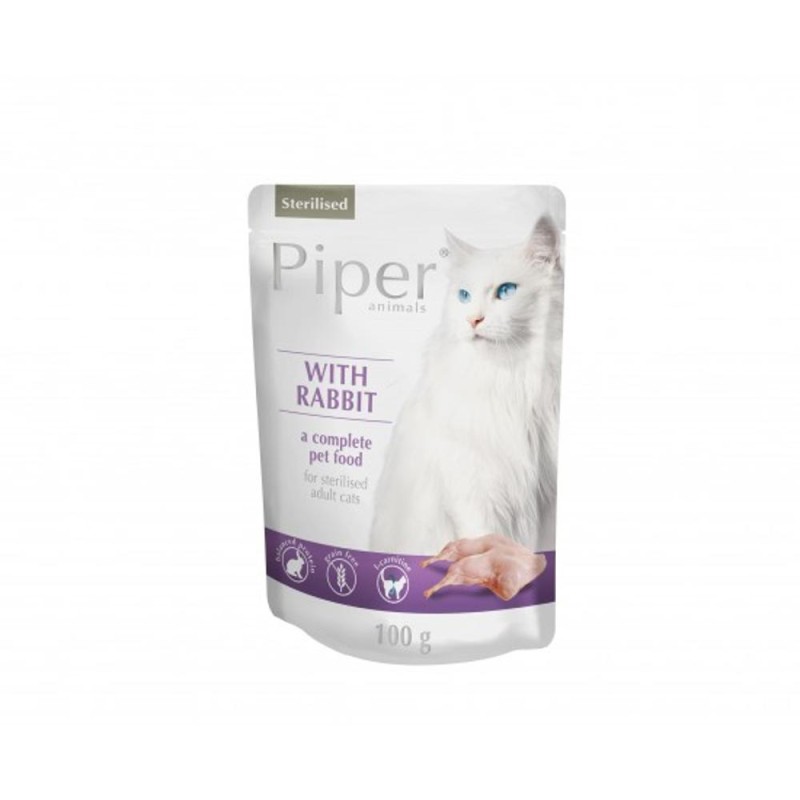 Hrana Umeda Sterilised cu Iepure, 100 g, Piper Cat