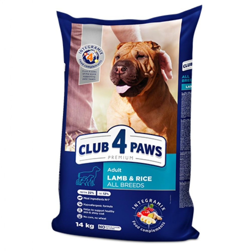 Hrana Uscata Caini Adulti Club 4 Paws, Miel si Orez, 14 kg