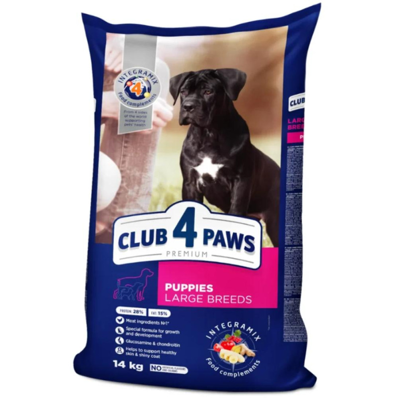 Hrana Uscata Caini Club 4 Paws, Rase Mari, Pui, 14 kg