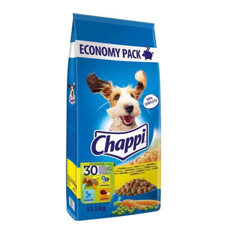 Hrana Uscata pentru Caini Chappi cu Pasare si Legume, 13.5 kg
