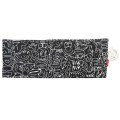 Husa Roll Wrap Bumbac pentru Creioane, 48 Pozitii, Negru/Alb