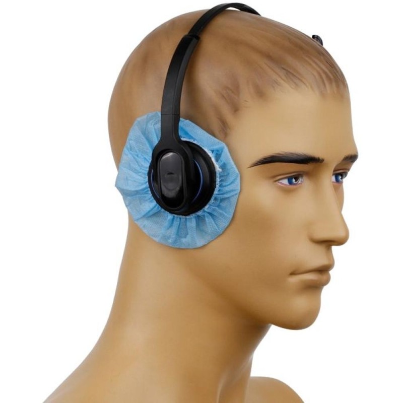 Huse Protectie Casti RMN Albastre, PPSB, Unica Folosinta, Prima, 50 Bucati