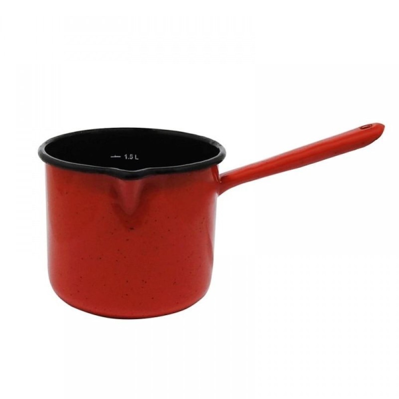 Ibric Cilindric Emailat 1.5 l, Rosu, Emailul Medias