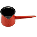Ibric Emailat, 12 cm, 720 ml, Negru/Rosu, Perfect Home