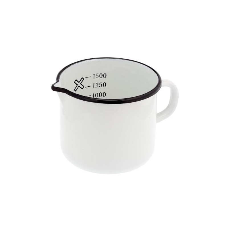 Ibric Emailat Gradat, 1.5 l, Alb, Emailul Medias