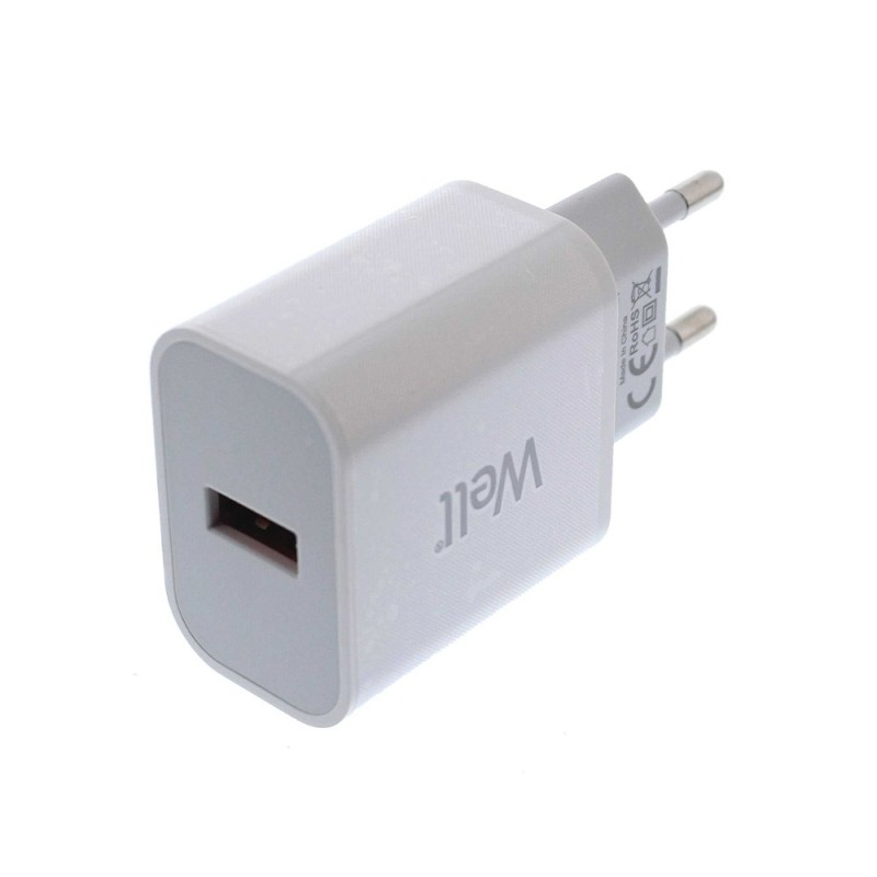 Incarcator Retea USB 230V, 1 Iesire Quick Charge 3.0, 18W, Alb, Well