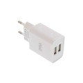Incarcator Retea USB 230V, 2 Iesiri 2.4A, Alb, Well