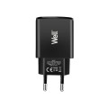 Incarcator Retea USB 230V, 2 Iesiri 2.4A, Negru, Well