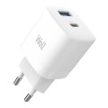 Incarcator Retea USB Well, GaN, PD 30W si USB-A 30W, PPS 33W, Alb