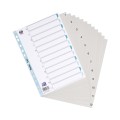 Index Plastic Numeric Oxford A4 1-12, 12 File, 11 Perforatii pt Indosariere + Cuprins, Alb