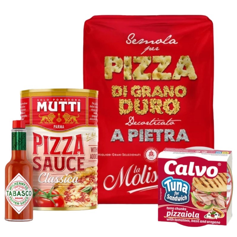 Ingrediente Pizza Perfetta, Faina, Sos de Rosii, Ton Pizzaiola, Sos Tabasco