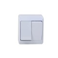 Intrerupator Dublu, Hermes, Alb 10 A, 250 V, IP44