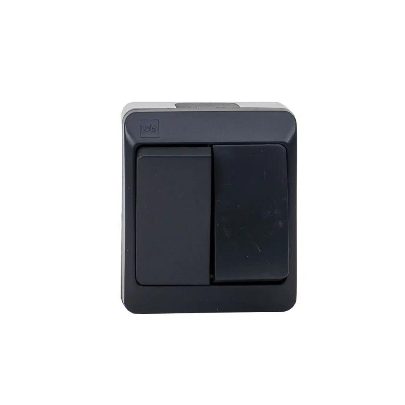 Intrerupator Dublu, Hermes, Alb/Negru 10 A, 250 V, IP44