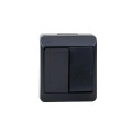 Intrerupator Dublu, Hermes, Alb/Negru 10 A, 250 V, IP44