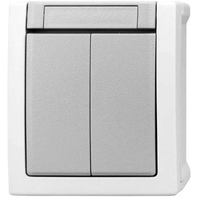 Intrerupator Dublu Visio50, Aparent Alb, IP54, Conexiune Elastica, Schrack