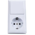 Intrerupator Simplu si Priza, cu Cap pentru Quatric, 16 A, 250 V