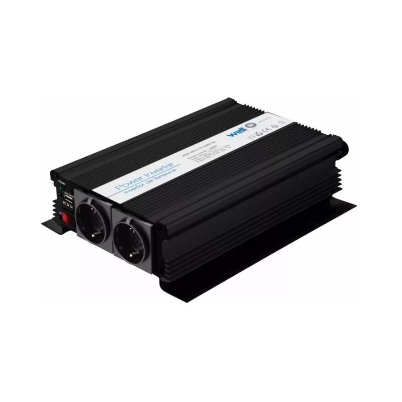 Invertor de Tensiune 12V - 220V, USB, 1000W, Well