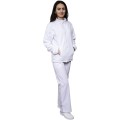 Jacheta Medicala Polar Fleece Joe, Unisex, Tip Tunica, Maneca Lunga, Fermoar, 2 Buzunare, Alba, XS