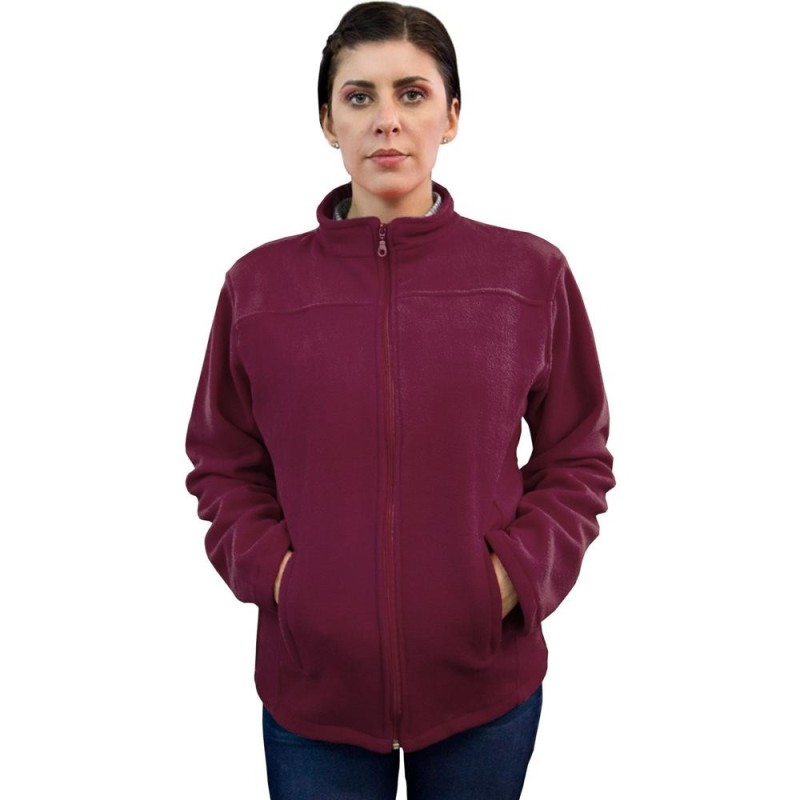 Jacheta Medicala Polar Fleece Joe, Unisex, Tip Tunica, Maneca Lunga, Fermoar, 2 Buzunare, Grena, XL