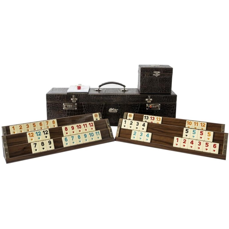 Joc Remi, cu Husa, Lemn Masiv