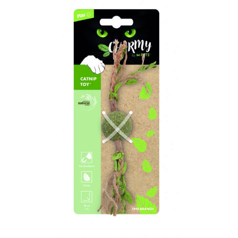 Jucarie cu Iarba Matelor Charmy Tree Branch, Verde, M-Pets