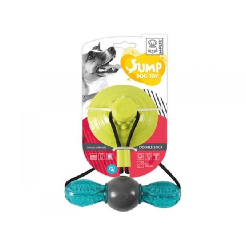 Jucarie din Cauciuc cu Ventuza Jump Double Stick, M-Pets