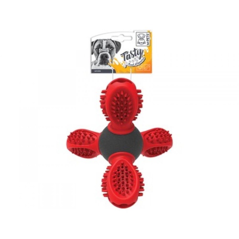 Jucarie din Cauciuc pentru Caini Saturn, Rosu, M-Pets