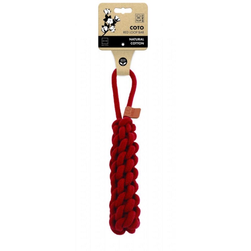 Jucarie din Sfoara pentru Caini Coto Eco Red Loop Bar, 34 cm, M-Pets