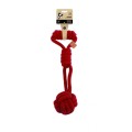 Jucarie din Sfoara pentru Caini Coto Eco Red Tug Ball, 36 cm, M-Pets