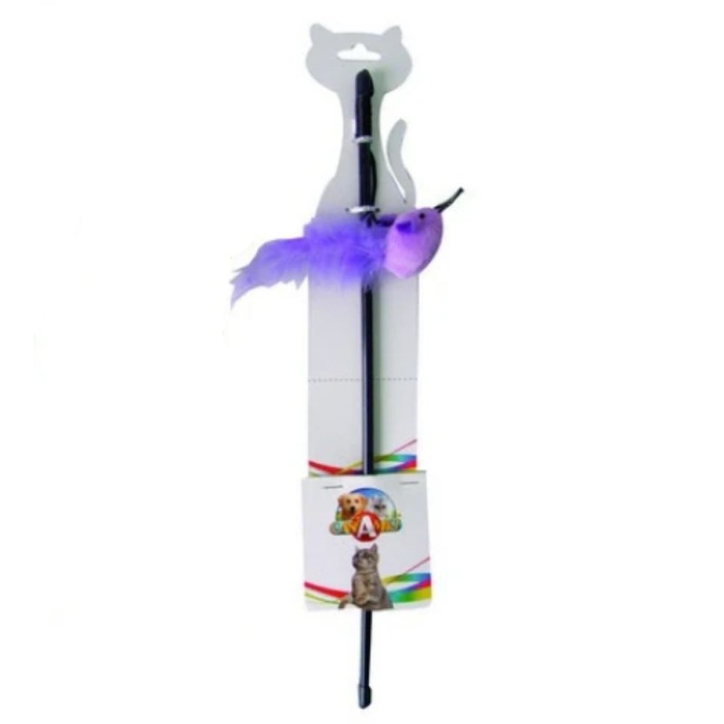 Jucarie Interactiva pentru Pisici Swing, Minge 4.2 cm cu Pene, M-Pets