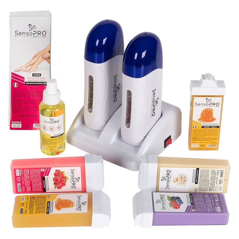Kit Epilare Ceara, SensoPRO Milano, Glowy Skin + Cadou Rezerva Ceara, Aplicator Ingust