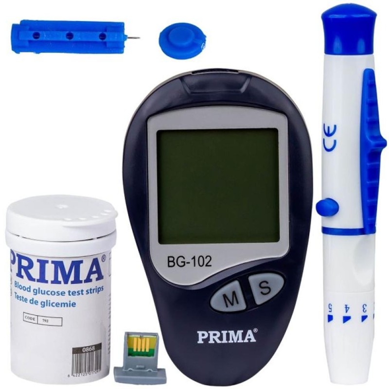 Kit Monitorizare Glicemie: Glucometru + 200 Teste + 200 Lantete, Prima