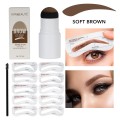 Kit Stampila Sprancene + Sabloane Kiahbeaute Brow Stamp 03, Soft Brown