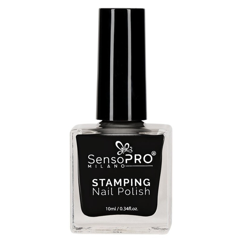 Lac de Unghii pentru Stampila, SensoPRO Milano, Black 10 ml