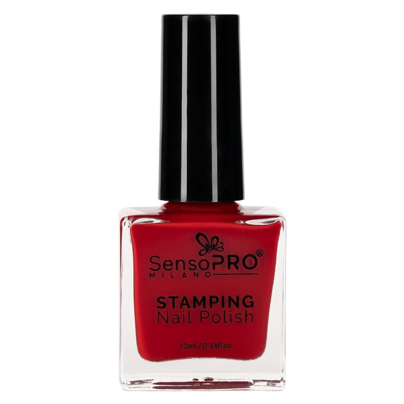 Lac de Unghii pentru Stampila, SensoPRO Milano, Red 10 ml