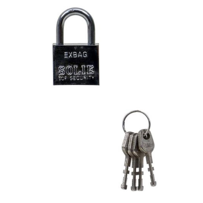 Lacat Patrat Cromat, cu 3 Chei, 30 mm